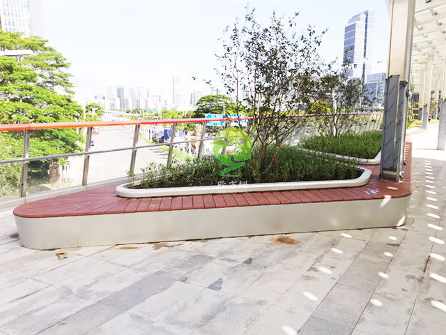 不銹鋼花池坐凳美化深圳前?？缃止珗@G9天橋城市戶外景觀